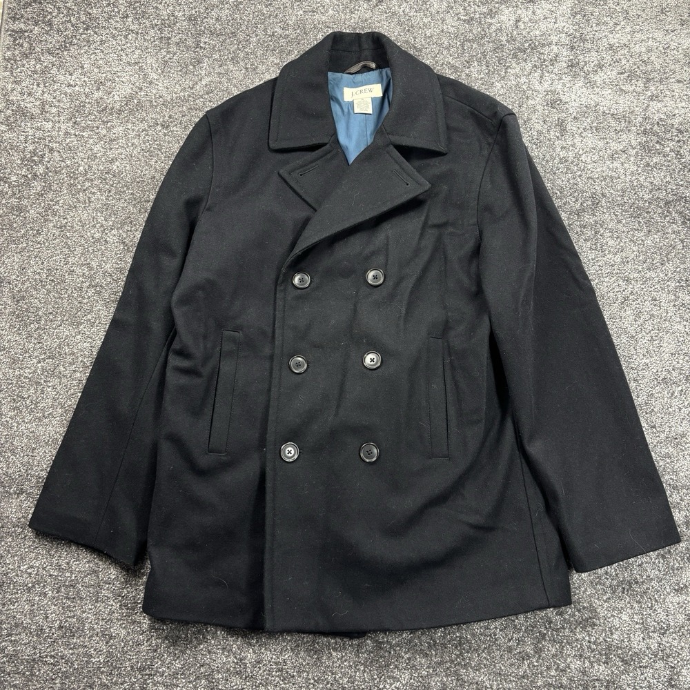 Vintage J Crew Wool Peacoat Men's Medium Double Breasted Lined Nautical Outdoor